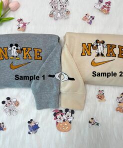 Mickey Mouse Couple Halloween Nike Embroidered Sweatshirts