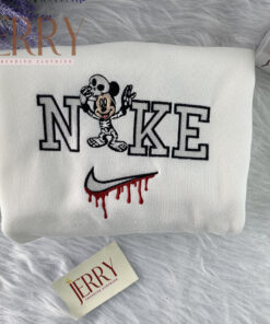 Cheap Mickey Mouse Disney Nike Embroidered Sweatshirt, Personalized Halloween Gift For Couple