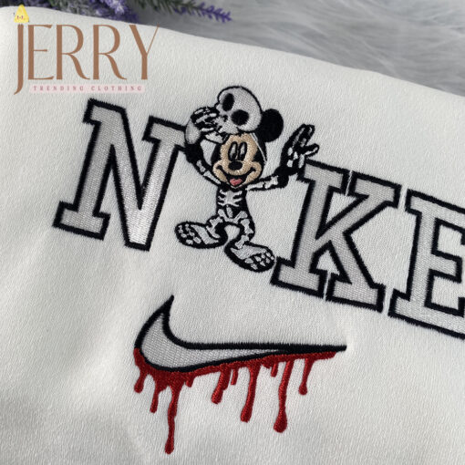 Cheap Mickey Mouse Disney Nike Embroidered Sweatshirt, Personalized Halloween Gift For Couple - Image 2