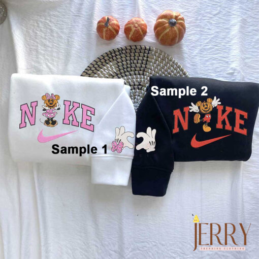 Mickey And Minne Halloween Nike Embroidered Sweatshirt - Image 2