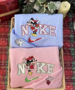 Mickey And Minnie Mouse Disney Embroidered Sweatshirt, Mickey Mouse Christmas Embroidered Sweater Hoodie, Matching Embroidered Sweatshirt