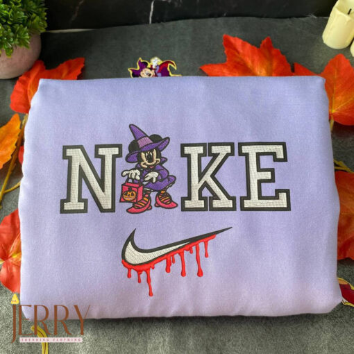 Mickey And Minnie Mouse Disney Halloween Nike Embroidered Sweatshirts - Image 2