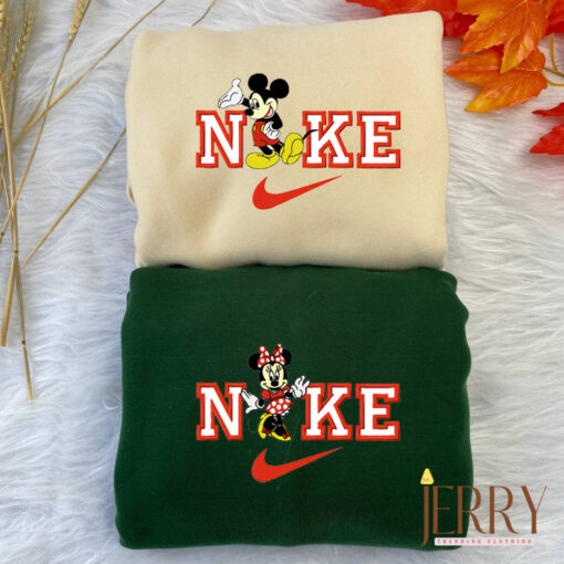 Minnie And Mickey Mouse Disney Nike Embroidered Sweatshirts - Image 2