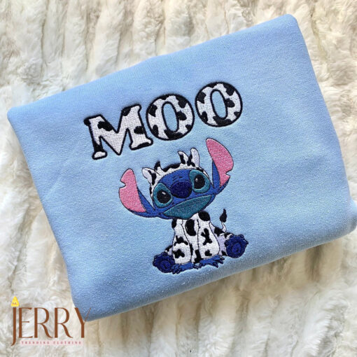 Moo Alien Stitch And Angel Embroidered Sweatshirt - Image 2