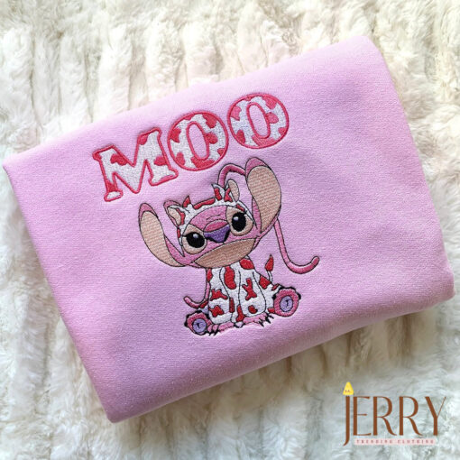 Moo Alien Stitch And Angel Embroidered Sweatshirt - Image 3