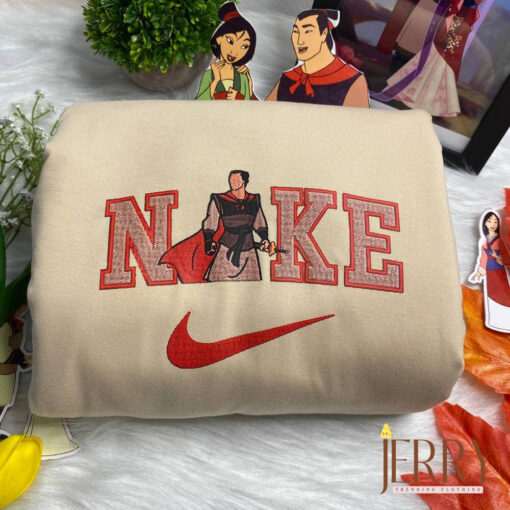 Mulan And Li Shang Disney Nike Embroidered Sweatshirts - Image 3