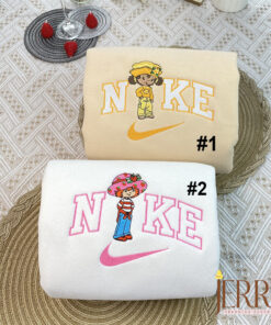 Orange Blossom And Strawberry Shortcake Nike Embroidered Sweatshirt,  Nike Crewneck Embroidered
