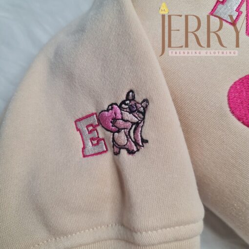 Personalized Angel Disney Nike Embroidered Sweatshirt, Cute Halloween Gift For Couple - Image 3