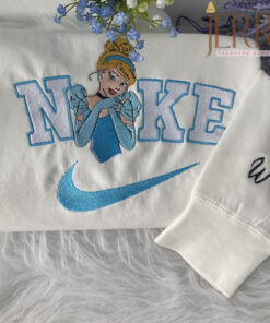 Personalized Cinderella Disney Nike Embroidered Sweatshirt, Christmas Present For Couples