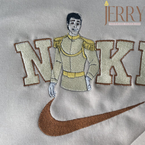 Personalized Prince Charming Disney Nike Embroidered Sweatshirt, Christmas Present For Couples - Image 3