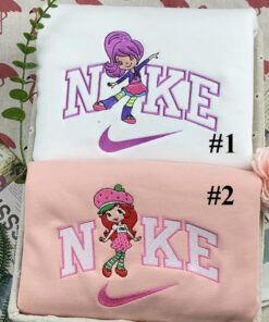 Plum Pudding And Strawberry Shortcake Nike Embroidered Sweatshirt, Matching Embroidered Hoodies