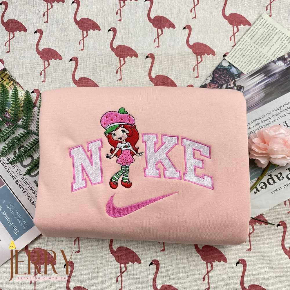 Plum Pudding And Strawberry Shortcake Nike Embroidered Sweatshirt, Matching Embroidered Hoodies - Image 3