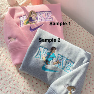Rapunzel And Flynn Disney Nike Embroidered Sweatshirts