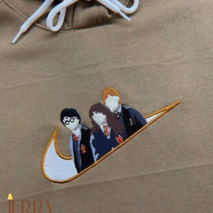 Ron Hermione Harry Potter Nike Embroidered Sweatshirt