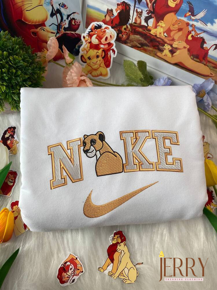 Simba And Nala The Lion King Disney Nike Embroidered Sweatshirts - Image 3