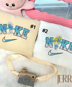 Smurfs Couple Nike Embroidered Sweatshirt, Matching Embroidered Hoodies
