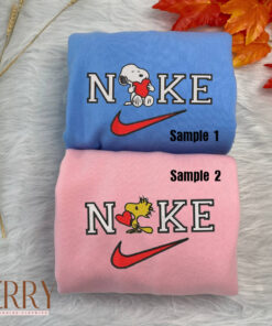 Snoopy And Woodstock Matching Nike Embroidered Sweatshirts