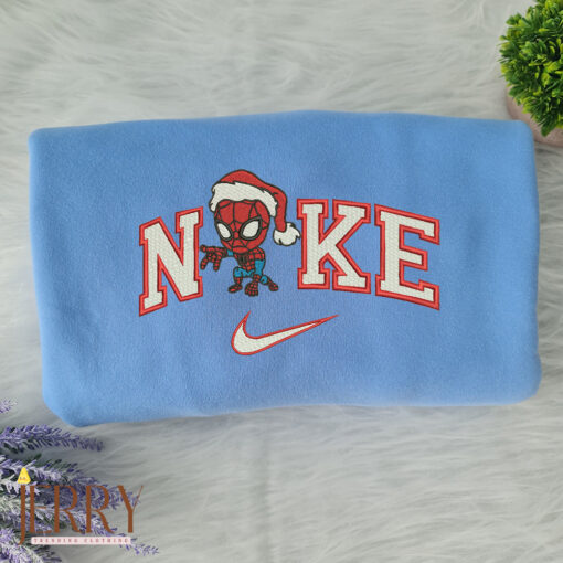Spider Man Santa Christmas Disney Nike Embroidered Sweatshirt - Image 2
