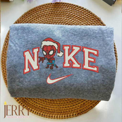 Spider Man Santa Christmas Disney Nike Embroidered Sweatshirt - Image 3