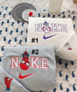 Spiderman And Gwen Stacy Disney Nike Embroidered Sweatshirt, Matching Hoodie Nike Embroidered