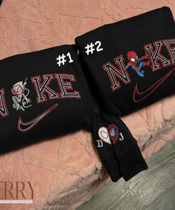 Spiderman And Gwen Stacy Disney Nike Embroidered Sweatshirt, Valentines Day Gifts For Couples