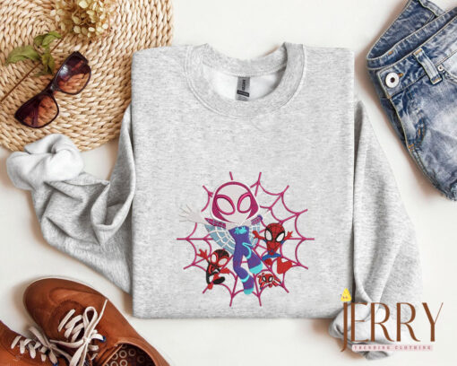 Spidermans And Gwen Stacy Disney Embroidered Sweatshirt - Image 3
