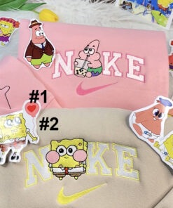 SpongeBob SquarePants And Patrick Star NIke Embroidered Sweatshirt, Gift For Best Friend