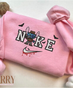 Stitch In Freddy Krueger Halloween Nike Embroidered Sweatshirt