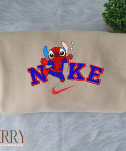 Stitch Spiderman Disney Nike Embroidered Sweatshirt
