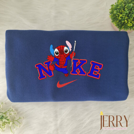 Stitch Spiderman Disney Nike Embroidered Sweatshirt - Image 2
