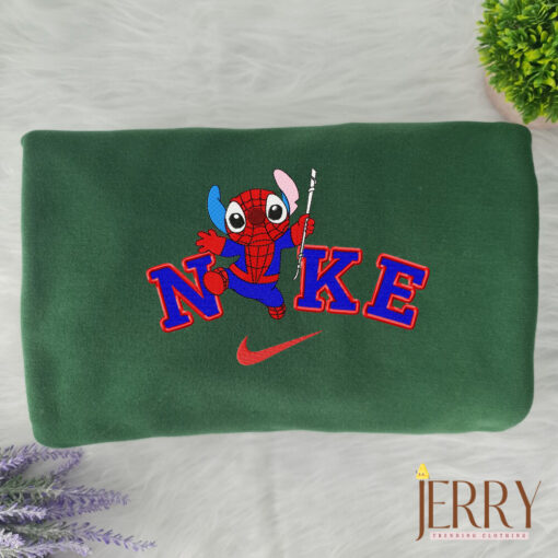 Stitch Spiderman Disney Nike Embroidered Sweatshirt - Image 3