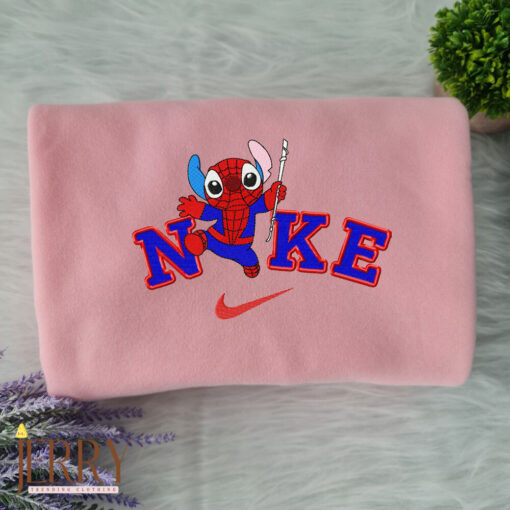Stitch Spiderman Disney Nike Embroidered Sweatshirt - Image 4