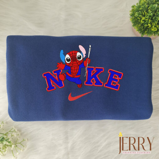 Stitch Spiderman Disney Nike Embroidered Sweatshirt - Image 6