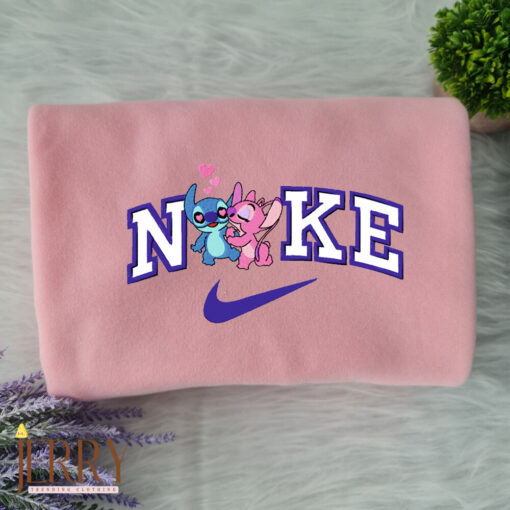 Stitch and Angel Disney Nike Embroidered Sweatshirts - Image 2