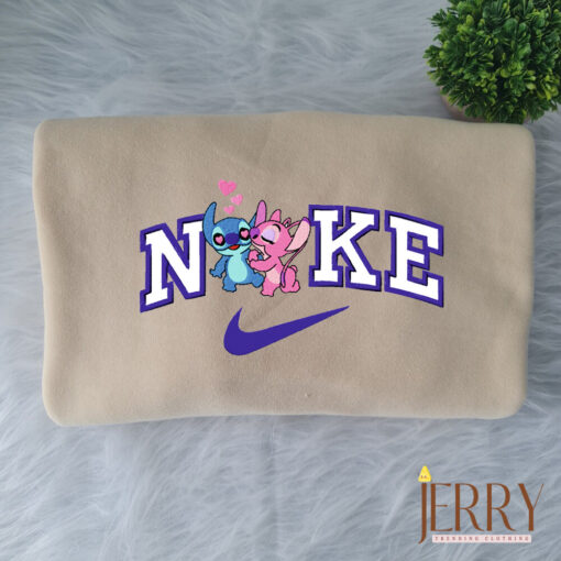 Stitch and Angel Disney Nike Embroidered Sweatshirts - Image 3