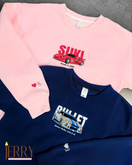 Suki And Brian Fast And Furious Embroidered Sweatshirt, Matching Embroidered Hoodies - Image 2