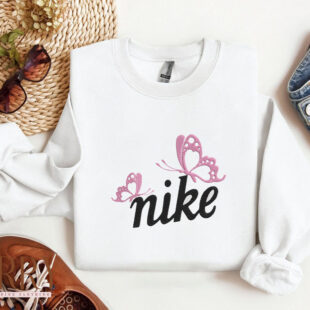 Swoosh Butterfly Nike Embroidered Sweatshirt