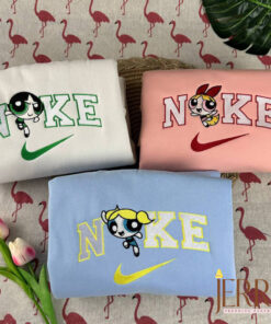 The Powerpuff Girls Nike Embroidered Sweatshirts, Nike Couple Embroidery
