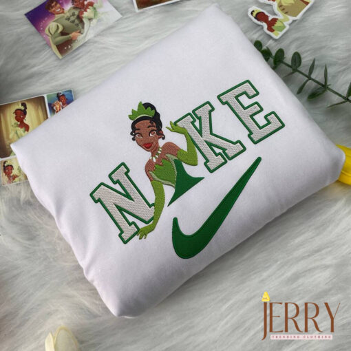 Tiana And Prince Naveen The Princess and the Frog Disney Nike Embroidered Sweatshirt - Image 5