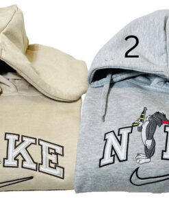 Tom And Jerry Couple Nike Embroidered Sweatshirts