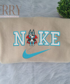 Cheap Vampire Bandit Heeler Bluey Disney Nike Embroidered Sweatshirt, Halloween Gift For Couple