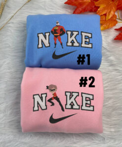 Mr and Mrs Incredibles Disney Nike Embroidered Sweatshirts