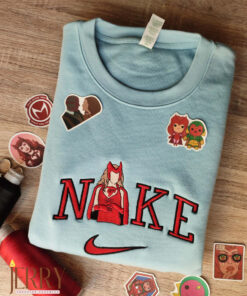 Wanda Maximoff Marvel Nike Embroidered Sweatshirt, Nike Crewneck Embroidered
