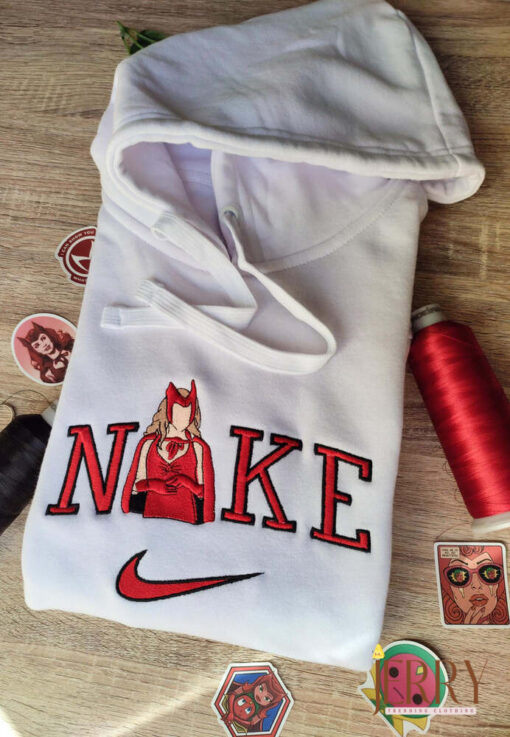 Wanda Maximoff Marvel Nike Embroidered Sweatshirt, Nike Crewneck Embroidered - Image 2