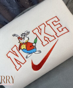White Rabbit Alice in Wonderland Disney Nike Embroidered Sweatshirt
