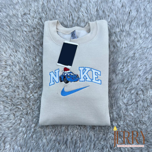 Sally And Mcqueen Cars Christmas Disney Nike Embroidered Sweatshirt - Image 2