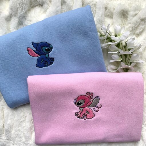 Stitch And Angle Disney Embroidered Sweatshirts - Image 2