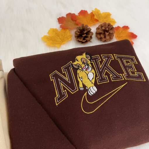 Simba And Nala Disney Nike Embroidered Sweatshirts - Image 3