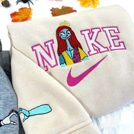 Jack And Sally Couple Disney Nike Embroidered Sweatshirts - Image 3