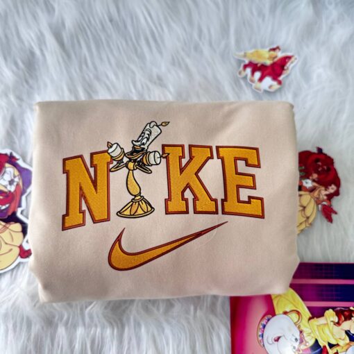 Lumiere And Cogsworth Beauty and the Beast Disney Nike Embroidered Sweatshirts - Image 2